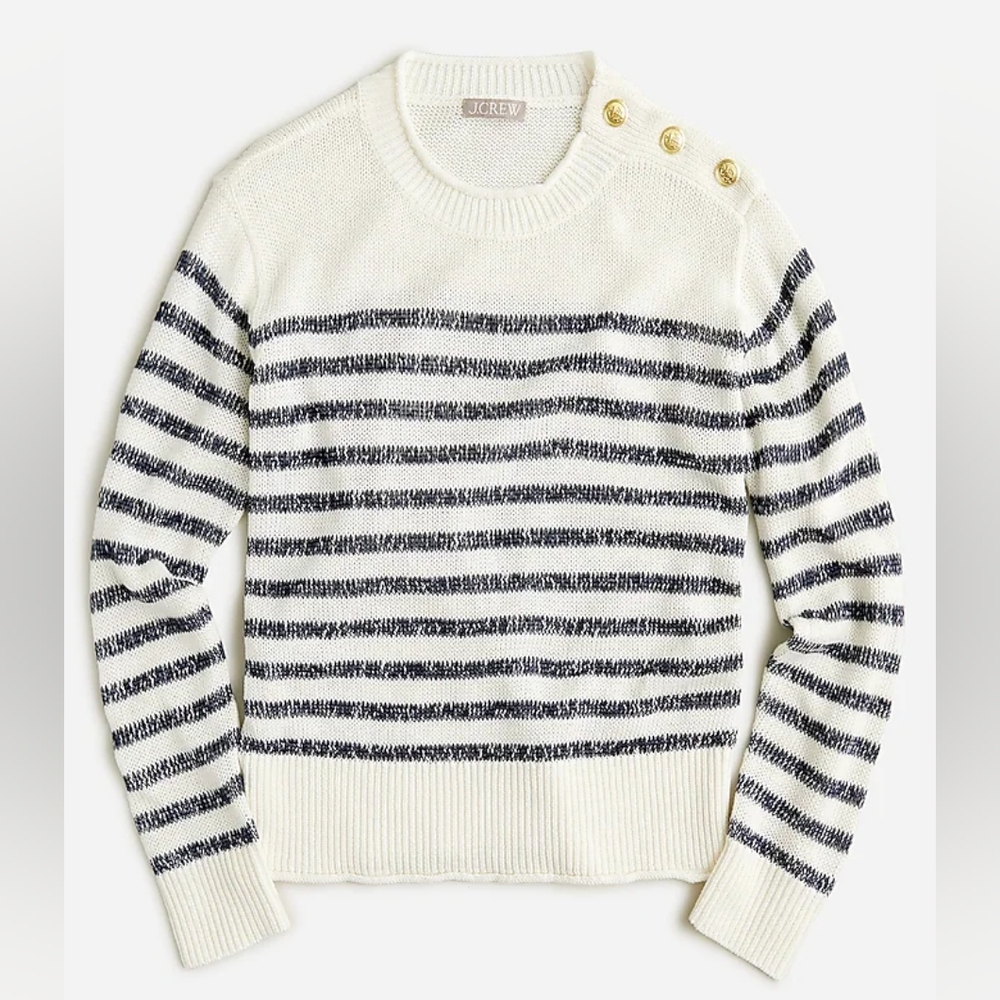 EUC JCrew Relaxed Linen-Blend Beach Sweater